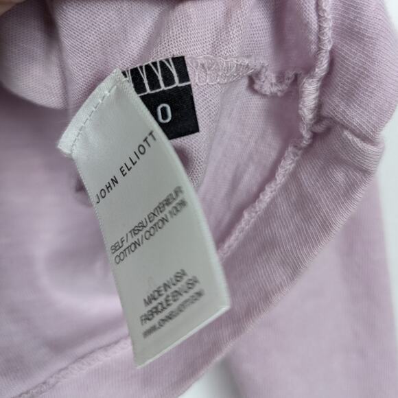 John Elliott Lilac Lightweight Cotton Cropped Long Sleeve Tee - Picture 7 of 7
